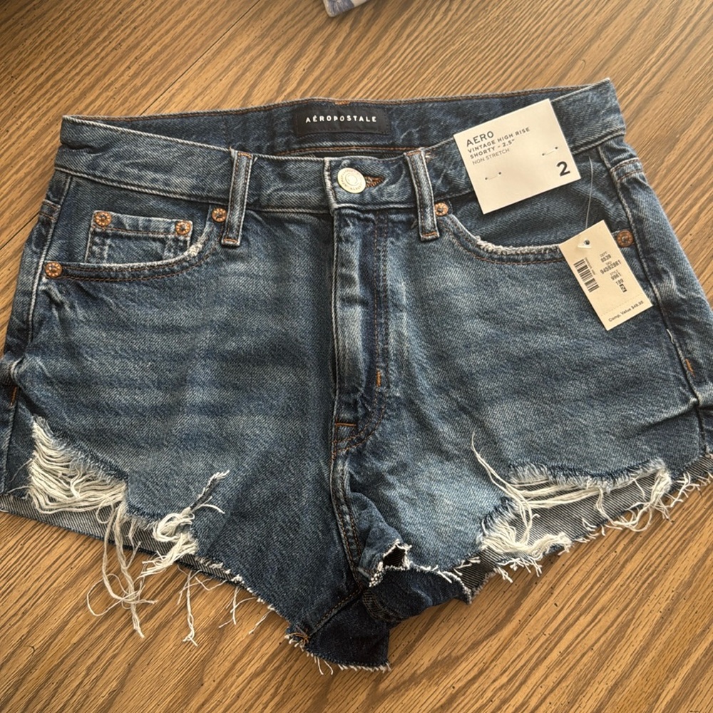 Aeropostale Frayed Hem Blue Jean Shorts